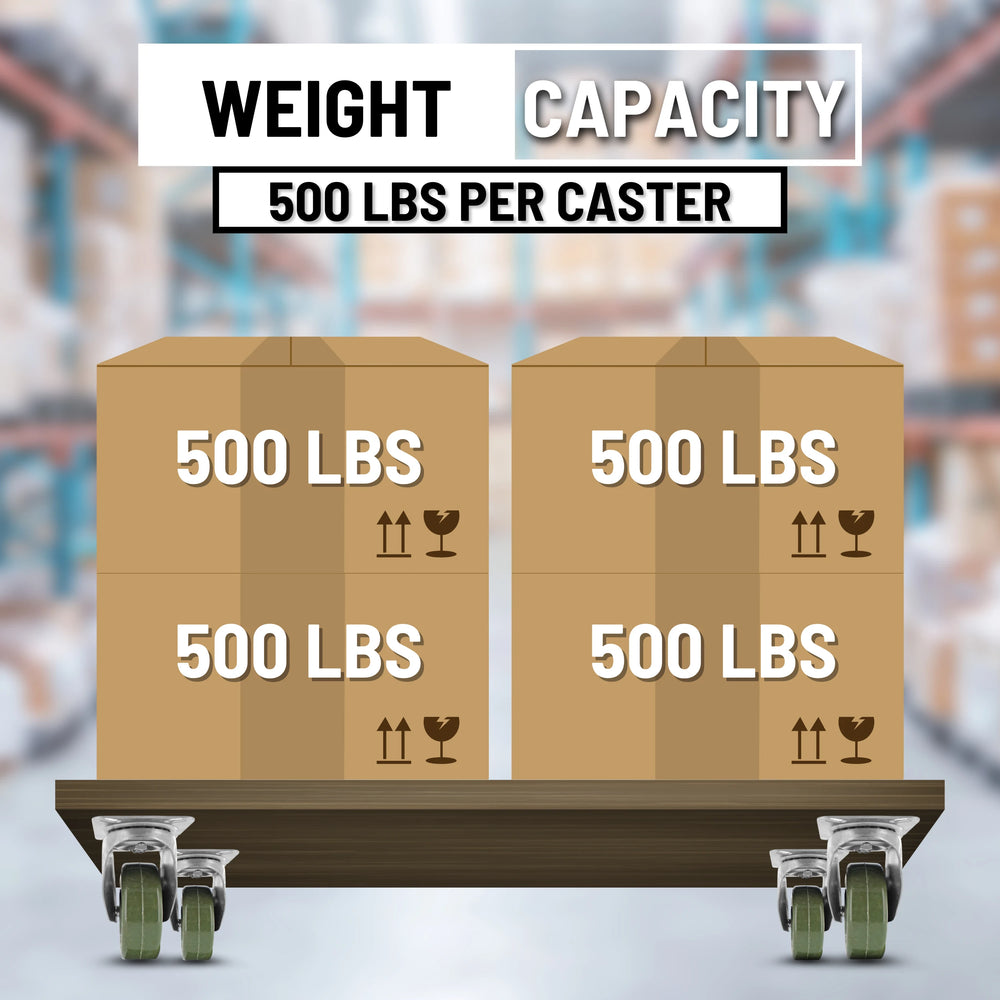 4 Inch Oven Rack Casters 4-Pack - 1900 lbs Total Capacity | 475°F Heat Resistant Industrial Set CasterHQ
