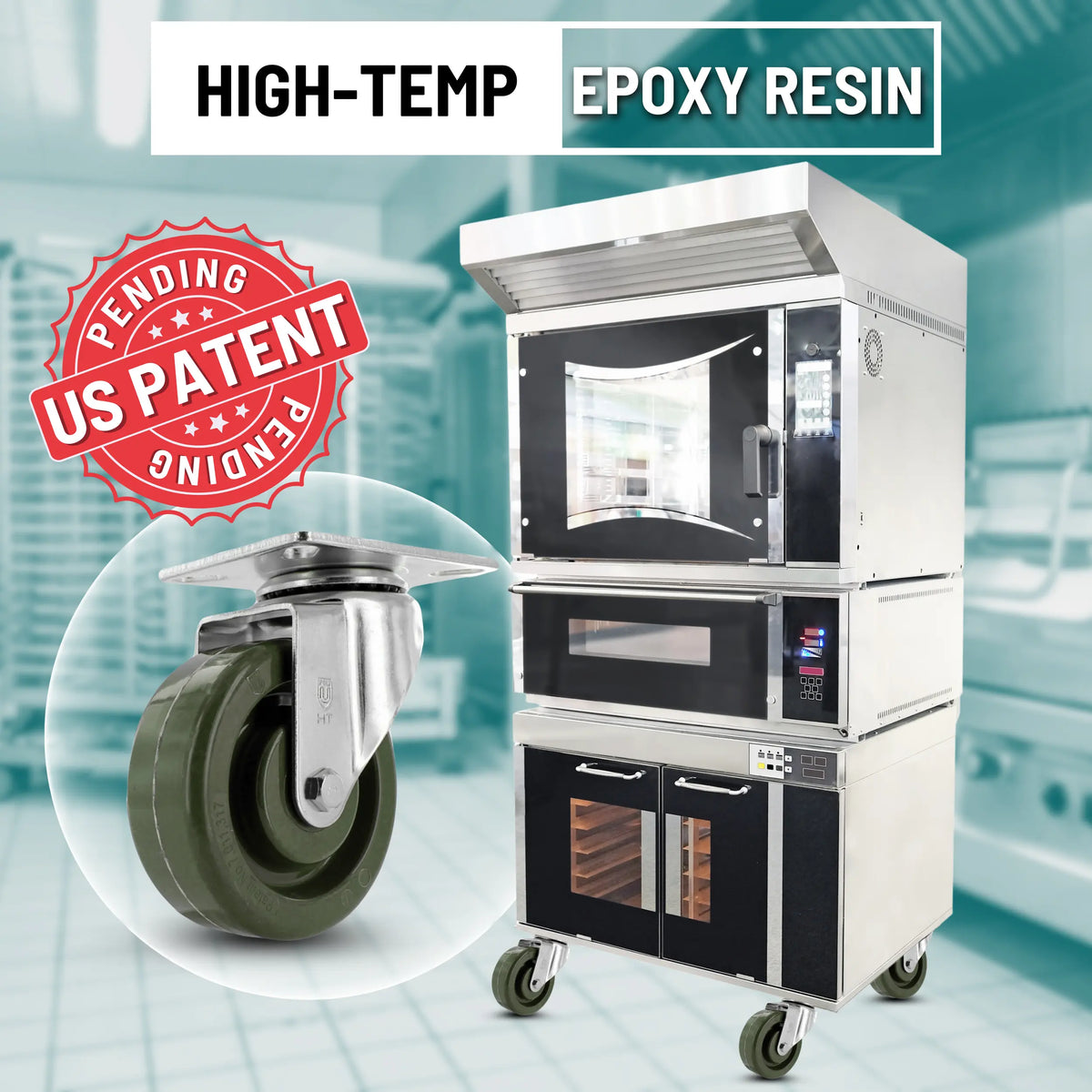 4 Inch Oven Rack Casters 4-Pack - 1900 lbs Total Capacity | 475°F Heat Resistant Industrial Set -  | CasterHQ