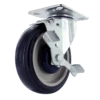 Z20P254CLDEB Caster - 5" Blue TPU Crown Tread Wheel, Zinc-Plated Steel with Side Brake, Light/Medium Duty P&H Casters