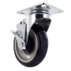 Z20P254CLDEB Caster - 5" Blue TPU Crown Tread Wheel, Zinc-Plated Steel with Side Brake, Light/Medium Duty P&H Casters