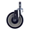 Z20S254CLDE 5" Light/Medium Duty Caster with Zinc-Plated Steel Yoke and Blue A98 TPU Crown Tread Wheel - Square Stem Mount with Precision Bearings P&H Casters