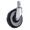 Z20S254CLDE 5" Light/Medium Duty Caster with Zinc-Plated Steel Yoke and Blue A98 TPU Crown Tread Wheel - Square Stem Mount with Precision Bearings P&H Casters