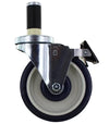 5" X 1-1/4" Swivel Caster | Blue on Tan Polyurethane on Polyolefin Wheel | 1.031" Expanding Stem | 250 Lbs Capacity | Tech Lock Brake Style CasterHQ