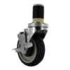 Z20X654CLDET Caster - 5" TPU Blue on Tan Wheel with Expandable Stem, Dual Precision Bearings & Top Brake for Light/Medium Duty P&H Casters