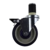 Z20X654CLDET Caster - 5" TPU Blue on Tan Wheel with Expandable Stem, Dual Precision Bearings & Top Brake for Light/Medium Duty P&H Casters