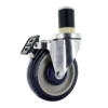 Z20X654CLDET Caster - 5" TPU Blue on Tan Wheel with Expandable Stem, Dual Precision Bearings & Top Brake for Light/Medium Duty P&H Casters