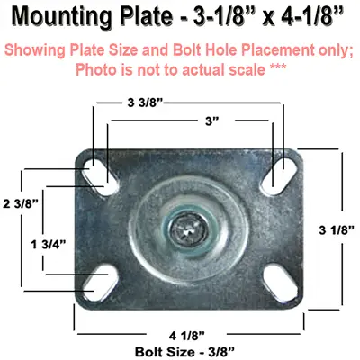 4 Inch Oven Rack Rigid Caster - 475°F High Temperature | 300 lbs Capacity | Plate Mount -  | CasterHQ