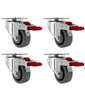 3 Inch x 1.25 Inch TPR Crown Tread Total Locking Caster Set - 4 Pack | 720 lbs Total Capacity