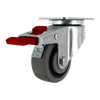 3 Inch x 1.25 Inch TPR Crown Tread Total Locking Caster Set - 4 Pack | 720 lbs Total Capacity CasterHQ