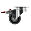 3 Inch x 1.25 Inch TPR Crown Tread Total Locking Caster Set - 4 Pack | 720 lbs Total Capacity CasterHQ