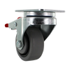 3 Inch x 1.25 Inch TPR Crown Tread Total Locking Caster Set - 4 Pack | 720 lbs Total Capacity CasterHQ