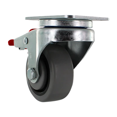 3 Inch x 1.25 Inch TPR Crown Tread Total Locking Caster Set - 4 Pack | 720 lbs Total Capacity CasterHQ