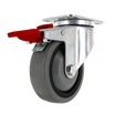 4" x 1.25" TPR Total Lock Swivel Caster – 250 lb | 2 3/8" x 3 5/8" Plate | CasterHQ