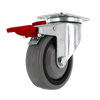 4" X 1.25" | TPR A70 CROWN TREAD WHEEL | TOTAL LOCKING SWIVEL CASTER | 250 LBS CAP | Smaller Plate Size CasterHQ