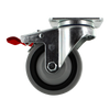4" X 1.25" | TPR A70 CROWN TREAD WHEEL | TOTAL LOCKING SWIVEL CASTER | 250 LBS CAP | Smaller Plate Size CasterHQ