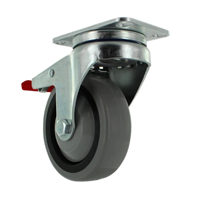 4" X 1.25" | TPR A70 CROWN TREAD WHEEL | TOTAL LOCKING SWIVEL CASTER | 250 LBS CAP | Smaller Plate Size CasterHQ