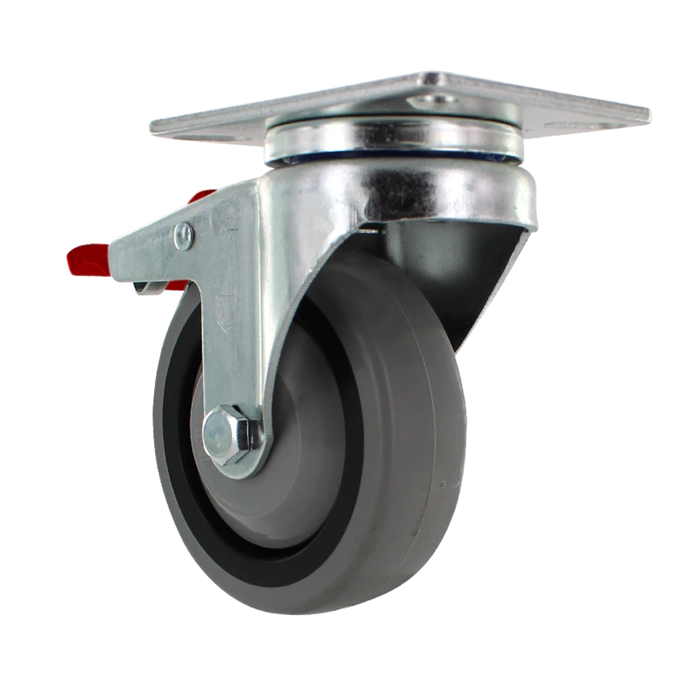 4" X 1.25" | TPR A70 CROWN TREAD WHEEL | TOTAL LOCKING SWIVEL CASTER | 250 LBS CAP CasterHQ