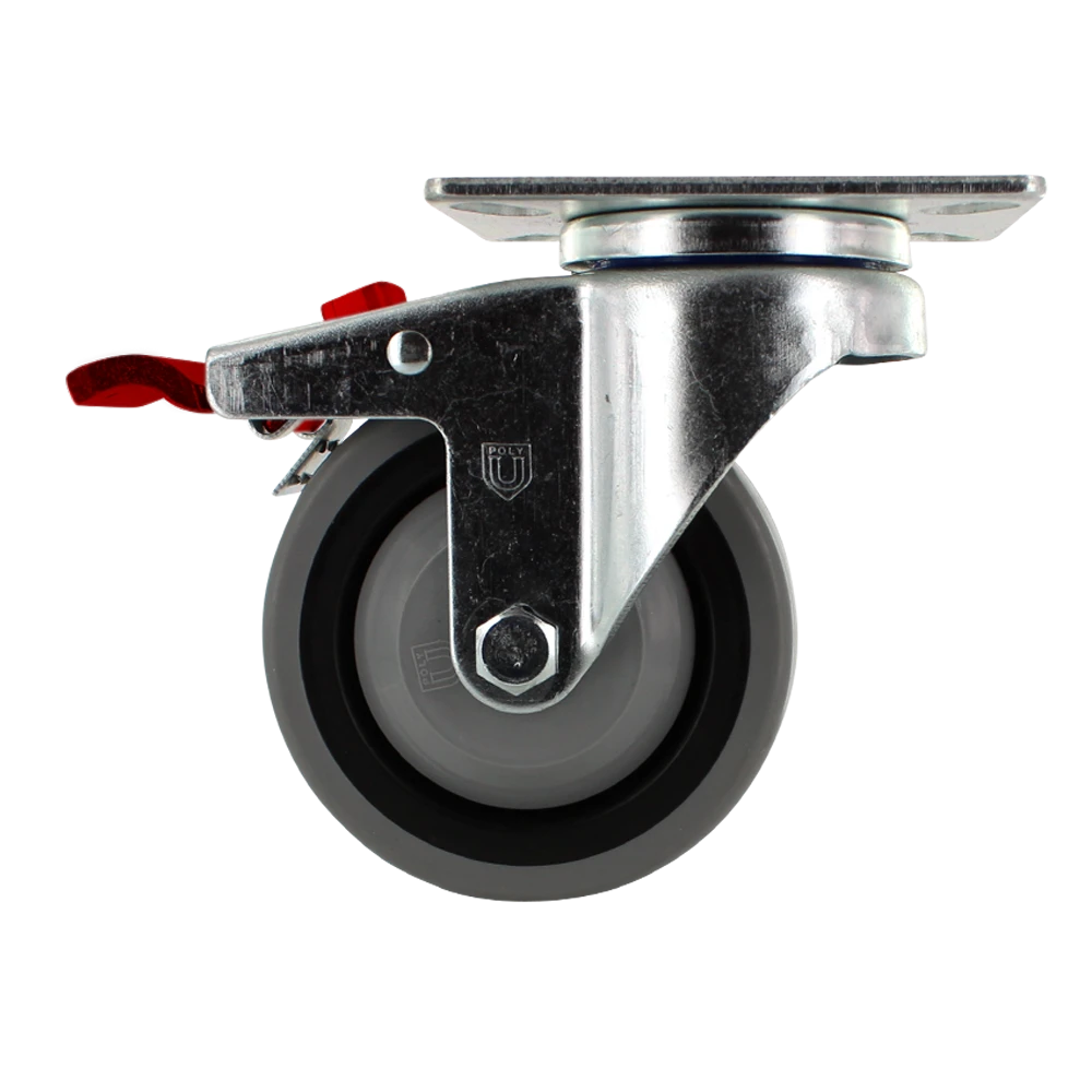 4" X 1.25" | TPR A70 CROWN TREAD WHEEL | TOTAL LOCKING SWIVEL CASTER | 250 LBS CAP CasterHQ