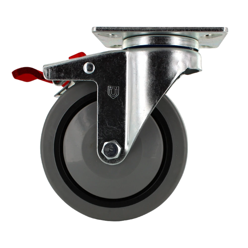 5" X 1.25" | TPR A70 CROWN TREAD WHEEL | TOTAL LOCKING SWIVEL CASTER | 300 LBS CAP CasterHQ