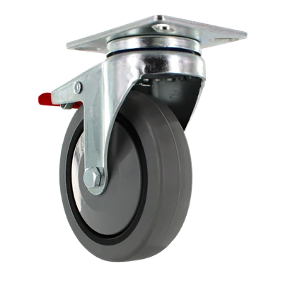 5" X 1.25" | TPR A70 CROWN TREAD WHEEL | TOTAL LOCKING SWIVEL CASTER | 300 LBS CAP CasterHQ