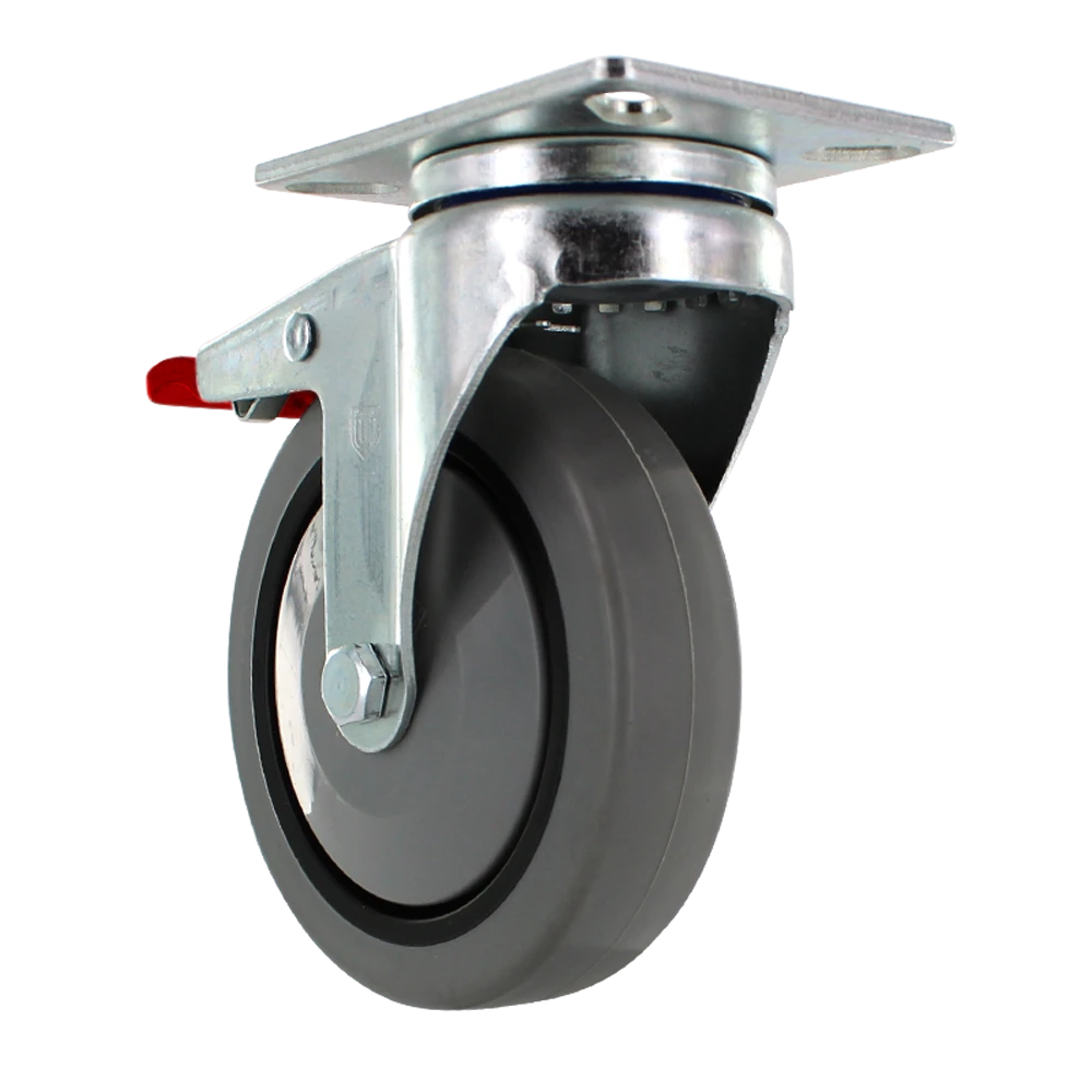 5" X 1.25" | TPR A70 CROWN TREAD WHEEL | TOTAL LOCKING SWIVEL CASTER | 300 LBS CAP CasterHQ