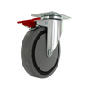 5" X 1.25" | TPR A70 CROWN TREAD WHEEL | TOTAL LOCKING SWIVEL CASTER | 300 LBS CAP | Smaller Plate Size CasterHQ