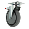 5" X 1.25" | TPR A70 CROWN TREAD WHEEL | TOTAL LOCKING SWIVEL CASTER | 300 LBS CAP | Smaller Plate Size CasterHQ