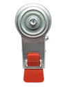 4" x 1-1/4" Total Locking Stem Caster | Purple on Cream Polyurethane Wheel | 300 lbs Capacity | 1/2"-13 x 1" Threaded Stem CasterHQ