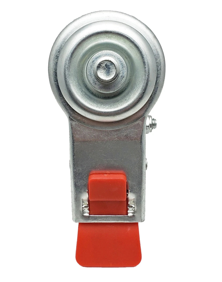 5" x 1-1/4" Total Locking Stem Caster | Purple on Cream Polyurethane Wheel | 350 lbs Capacity | 1/2"-13 x 1" Threaded Stem CasterHQ