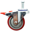 4" X 1-1/4" Total Locking Swivel Stem Caster | 1/2"-13x 1-1/2" Threaded Stem | 300 lbs Load Capacity CasterHQ