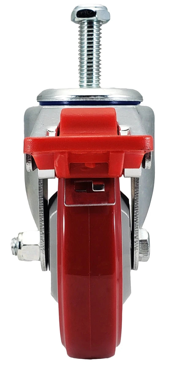 4" X 1-1/4" Total Locking Swivel Stem Caster | 1/2"-13x 1-1/2" Threaded Stem | 300 lbs Load Capacity CasterHQ