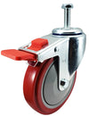 5" X 1-1/4" Total Locking Swivel Stem Caster | 1/2"-13x 1-1/2" Threaded Stem | 350 lbs Load Capacity CasterHQ