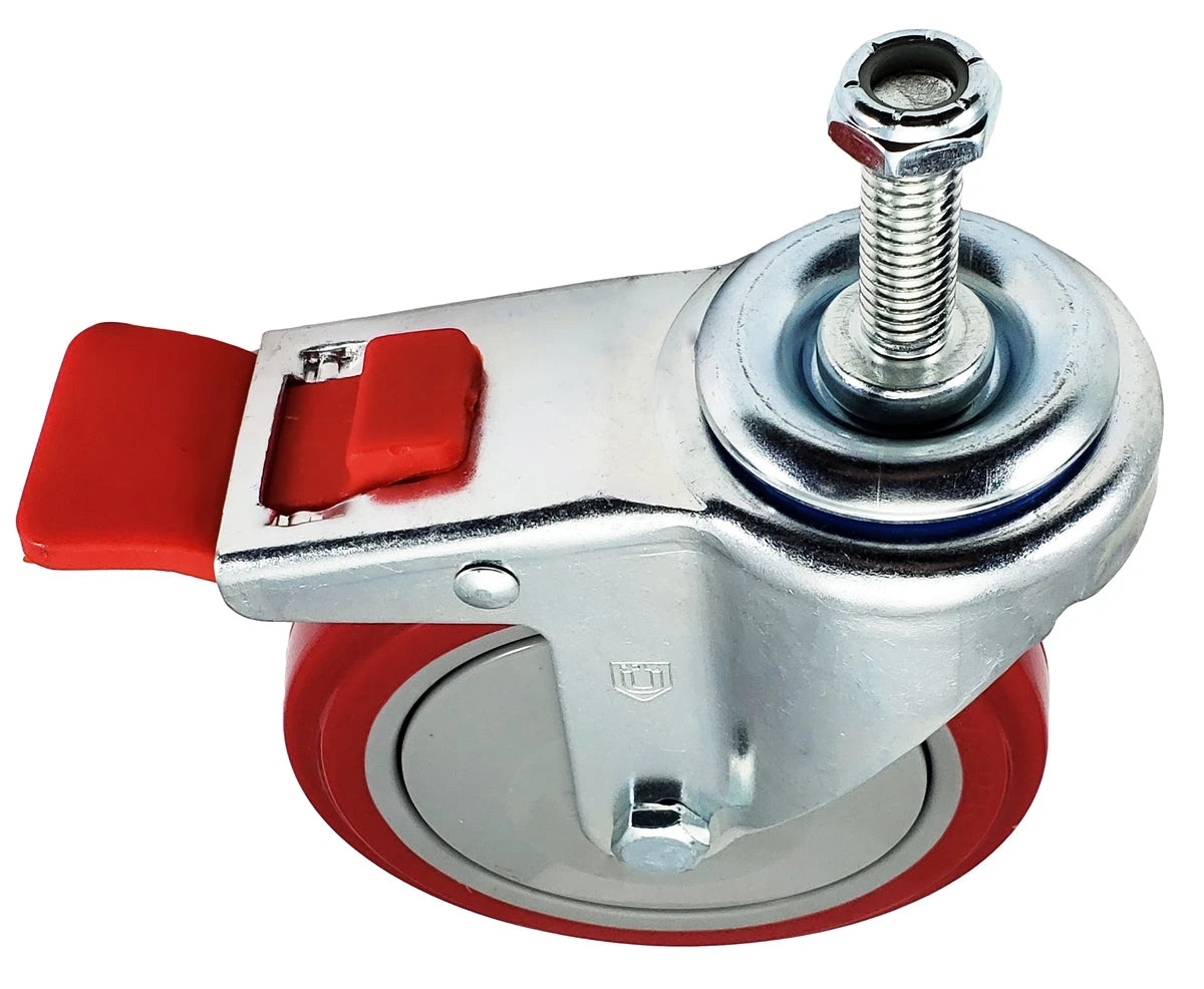 5" X 1-1/4" Total Locking Swivel Stem Caster | 1/2"-13x 1-1/2" Threaded Stem | 350 lbs Load Capacity CasterHQ