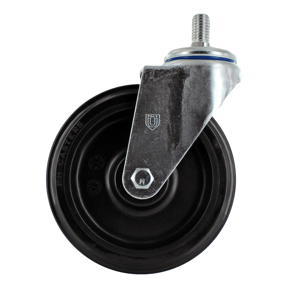 Zinc Plated Steel Swivel Caster for Shopping Carts, 250 lb Capacity, Smooth Quiet Swivel
