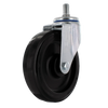 5 Inch Front Swivel Shopping Cart Caster with Lock Nut - Zinc Plated Steel | 250 lbs Capacity CasterHQ