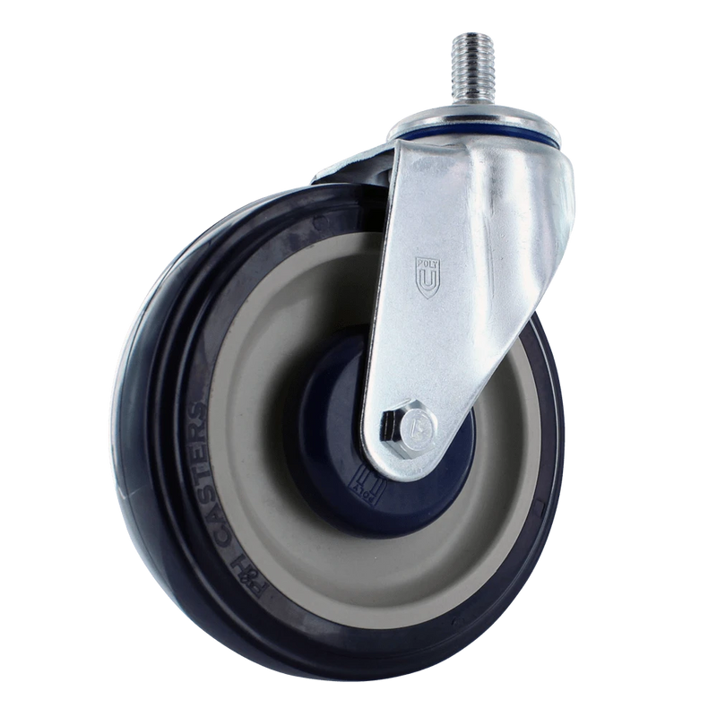 5 Inch Front Swivel Shopping Cart Caster - OEM Replacement | Polyurethane Wheel with Lock Nut CasterHQ