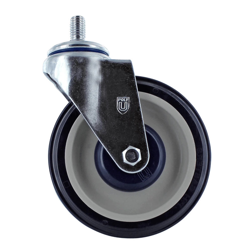 5 Inch Front Swivel Shopping Cart Caster - OEM Replacement | Polyurethane Wheel with Lock Nut CasterHQ