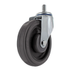 5 Inch Swivel Shopping Cart Caster - Zinc Plated Steel | Lacquer Dip Finish TPR Wheel CasterHQ