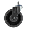 5 Inch Swivel Shopping Cart Caster - Zinc Plated Steel | Lacquer Dip Finish TPR Wheel CasterHQ