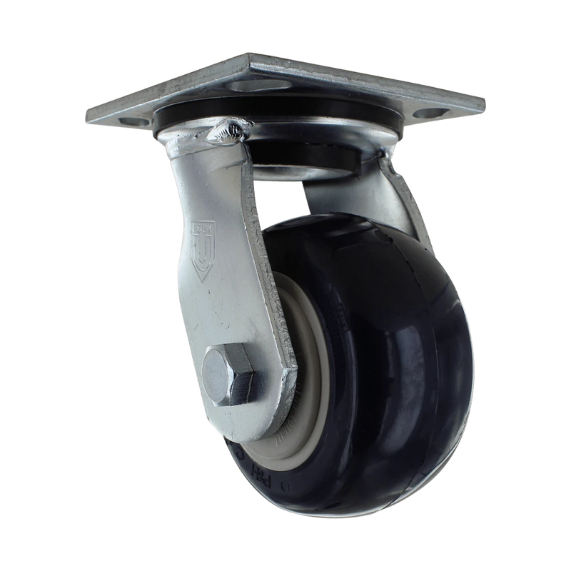 4" x 2" Medium/Heavy Duty Swivel Caster with 4" x 4.5" Plate, 600 lb Capacity, Polyurethane Wheel CasterHQ