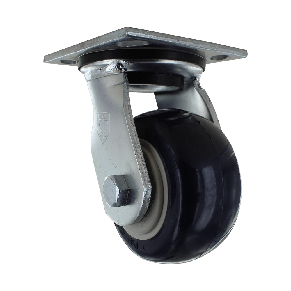 4" x 2" Medium/Heavy Duty Swivel Caster with 4" x 4.5" Plate, 600 lb Capacity, Polyurethane Wheel CasterHQ