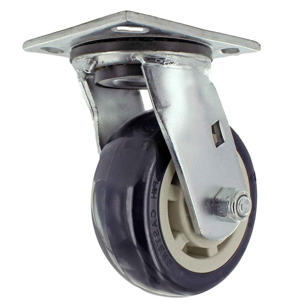 5" x 2" Heavy Duty Swivel Caster with Polyurethane Wheels, 800 lb Capacity CasterHQ