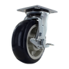 6" x 2" Heavy Duty Swivel Caster with Side Brake, 4" x 4-1/2" Plate, 1000 lb Capacity, Polyurethane Wheel CasterHQ