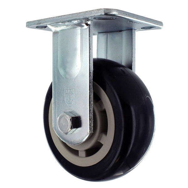 5" x 2" Heavy Duty Rigid Polyurethane Caster with 4" x 4-1/2" Plate Mount, 800 lb Capacity CasterHQ