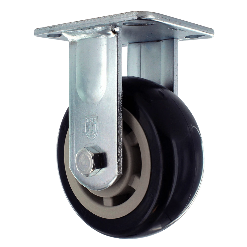 5" x 2" Heavy Duty Rigid Polyurethane Caster with 4" x 4-1/2" Plate Mount, 800 lb Capacity CasterHQ