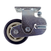 5" x 2" Polyurethane Spring Loaded Rigid Caster with Zinc Plated Steel Yoke, 4" x 4.5" Plate Mount, 1/2" Axle and Quad X Precision Bearings CasterHQ