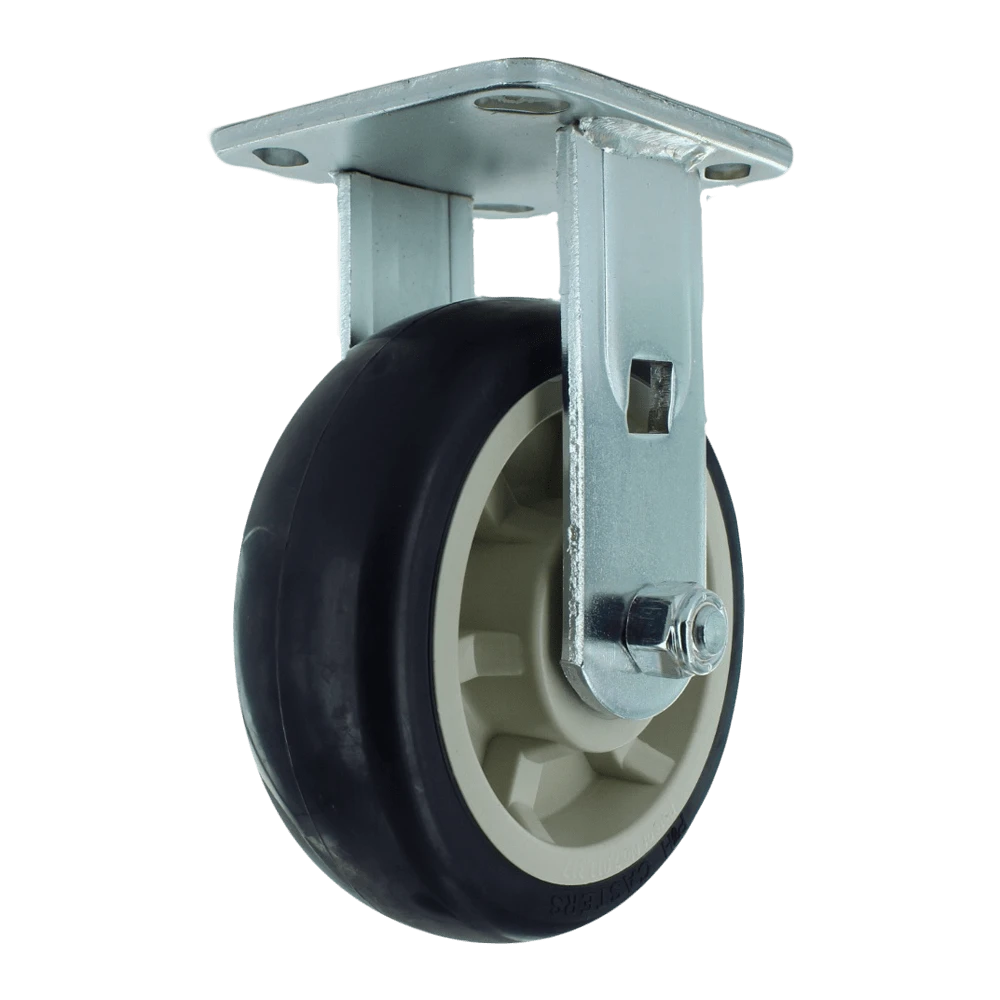 6" x 2" Heavy Duty Rigid Polyurethane Caster with 1000 lb Capacity, 4" x 4.5" Plate Mount, 1/2" Axle and Quad Precision Bearings CasterHQ