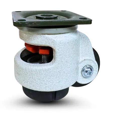 Leveling casters designed for equipment stabilization and precise mobility