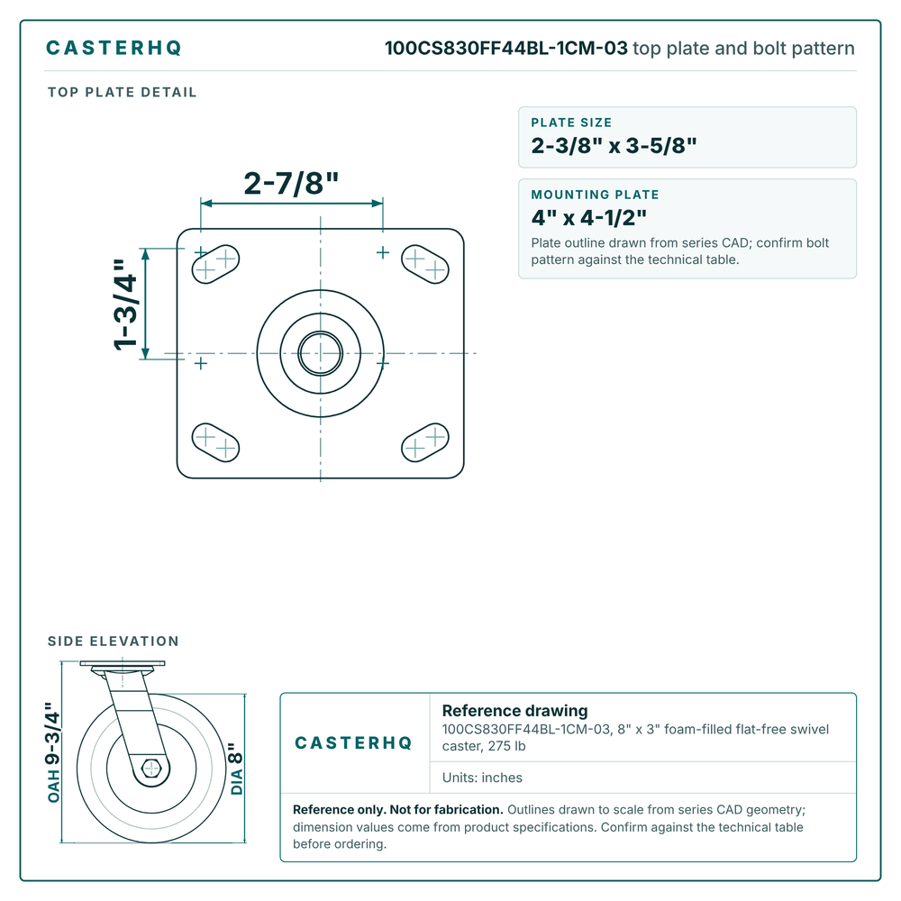 100CS830FF44BL-1CM-03 top plate drawing