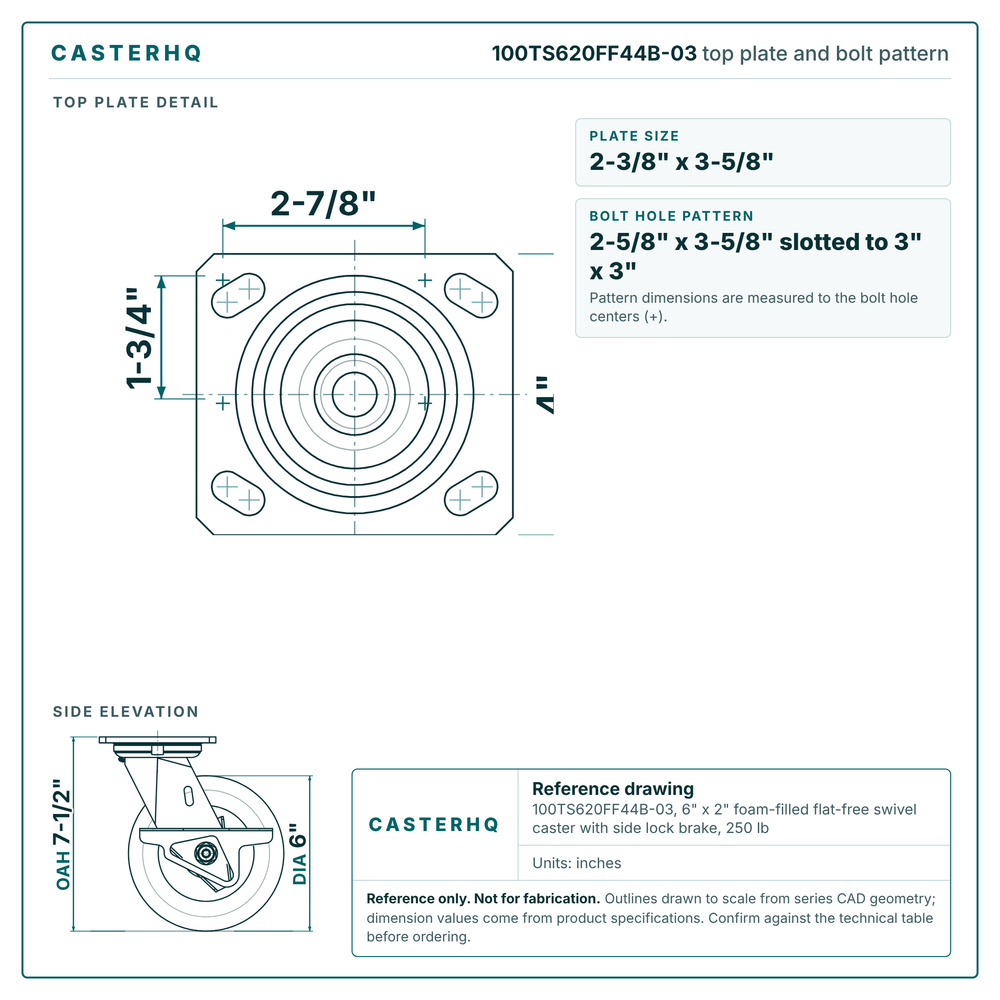 100TS620FF44B-03 top plate drawing